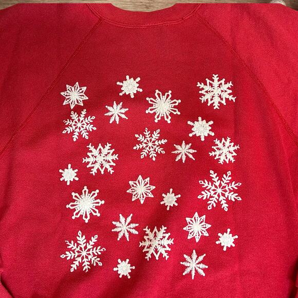 Vintage Christmas Sweatshirt Tultex Winter Teddy Bear Let it Snow L - Picture 3 of 5